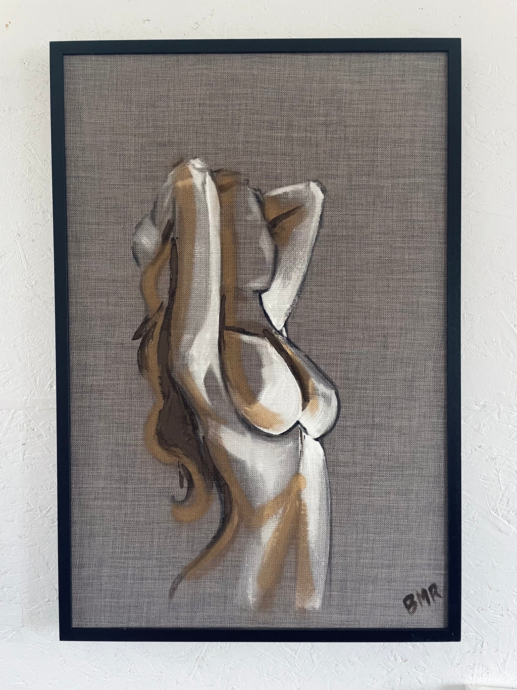 Brown earthy tone figure painting by UK artist Briony May Richardson at StudioBMR