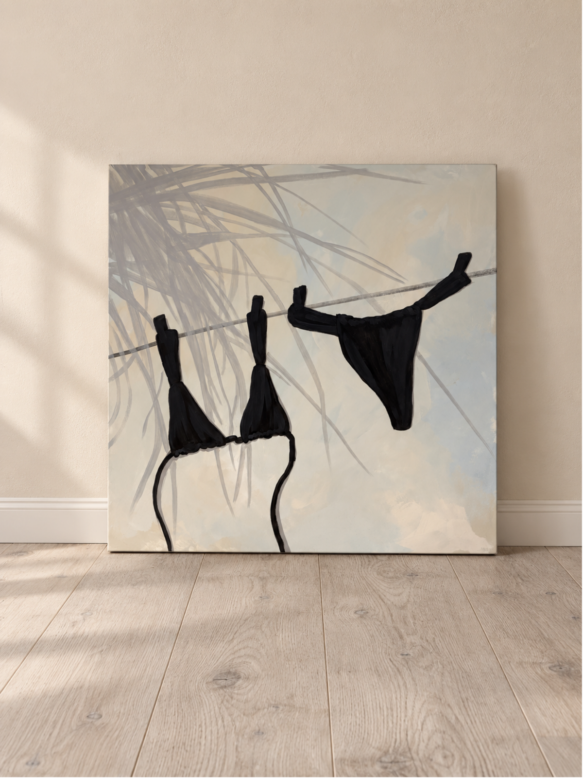 Bikini shadow on a washing line - Black,grey, Blue and sandy tones.Neutral contemporary abstract large figurative painting.
Bespoke artwork
Commissioned artwork
Custom Artwork
Custom painting for home
Hand painted wall art
Large original paintings for living room
Large statement artwork
Bespoke abstract art
Bespoke art for interiors
Original paintings for living room
Original art for interiors
Custom artwork for interior designers
Luxury wall art for interiors
Artwork for interior Designers