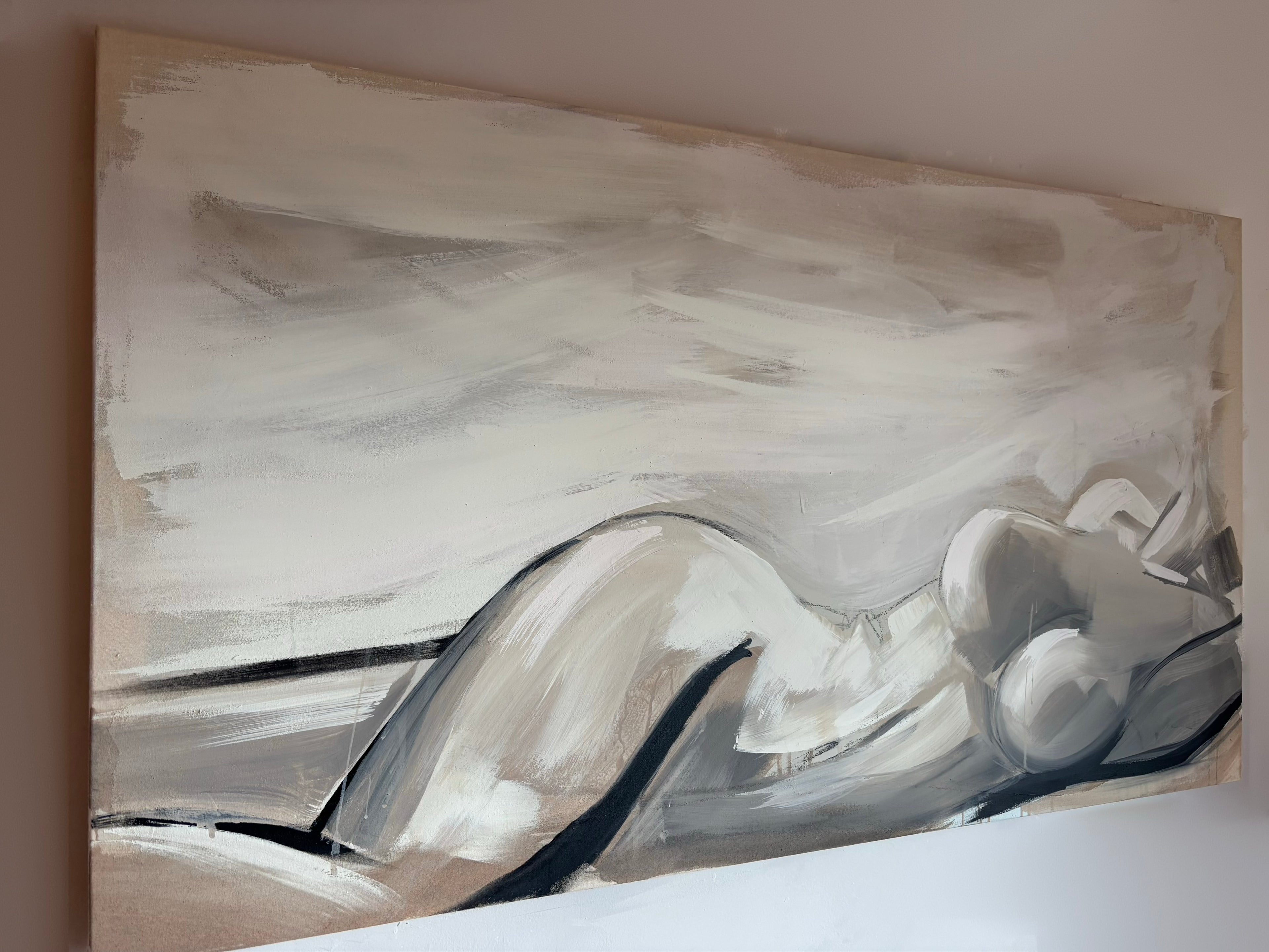 Abstract painting with large brush strokes