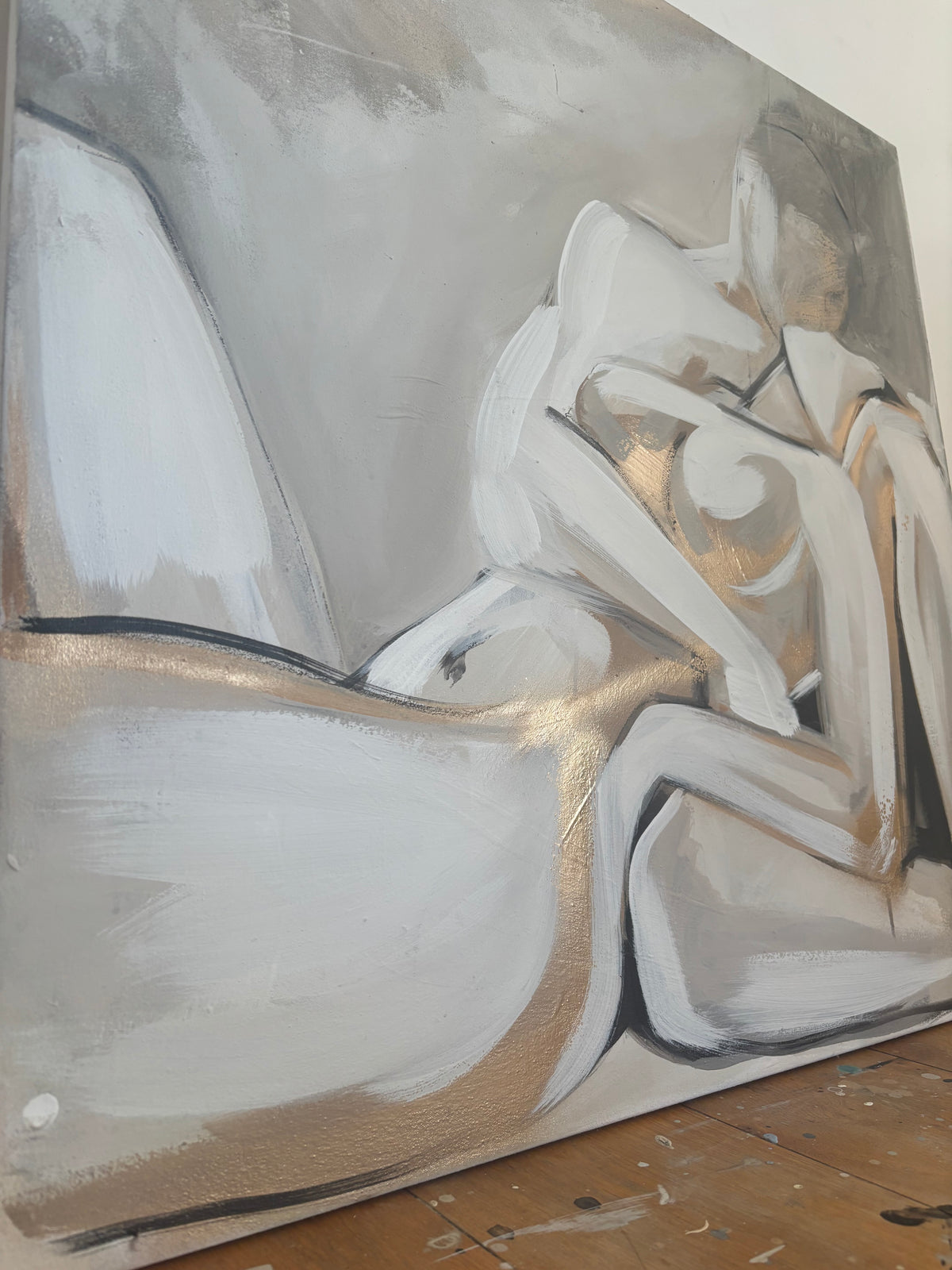 Abstract painting of a man and woman painted in neutral tones, white, grey, taupe and beige. on a wooden floor with a white wall background
Bespoke artwork
Commissioned artwork
Custom Artwork
Custom painting for home
Hand painted wall art
Large original paintings for living room
Large statement artwork
Bespoke abstract art
Bespoke art for interiors
Original paintings for living room
Original art for interiors
Custom artwork for interior designers
Luxury wall art for interiors
Artwork for interior Designers