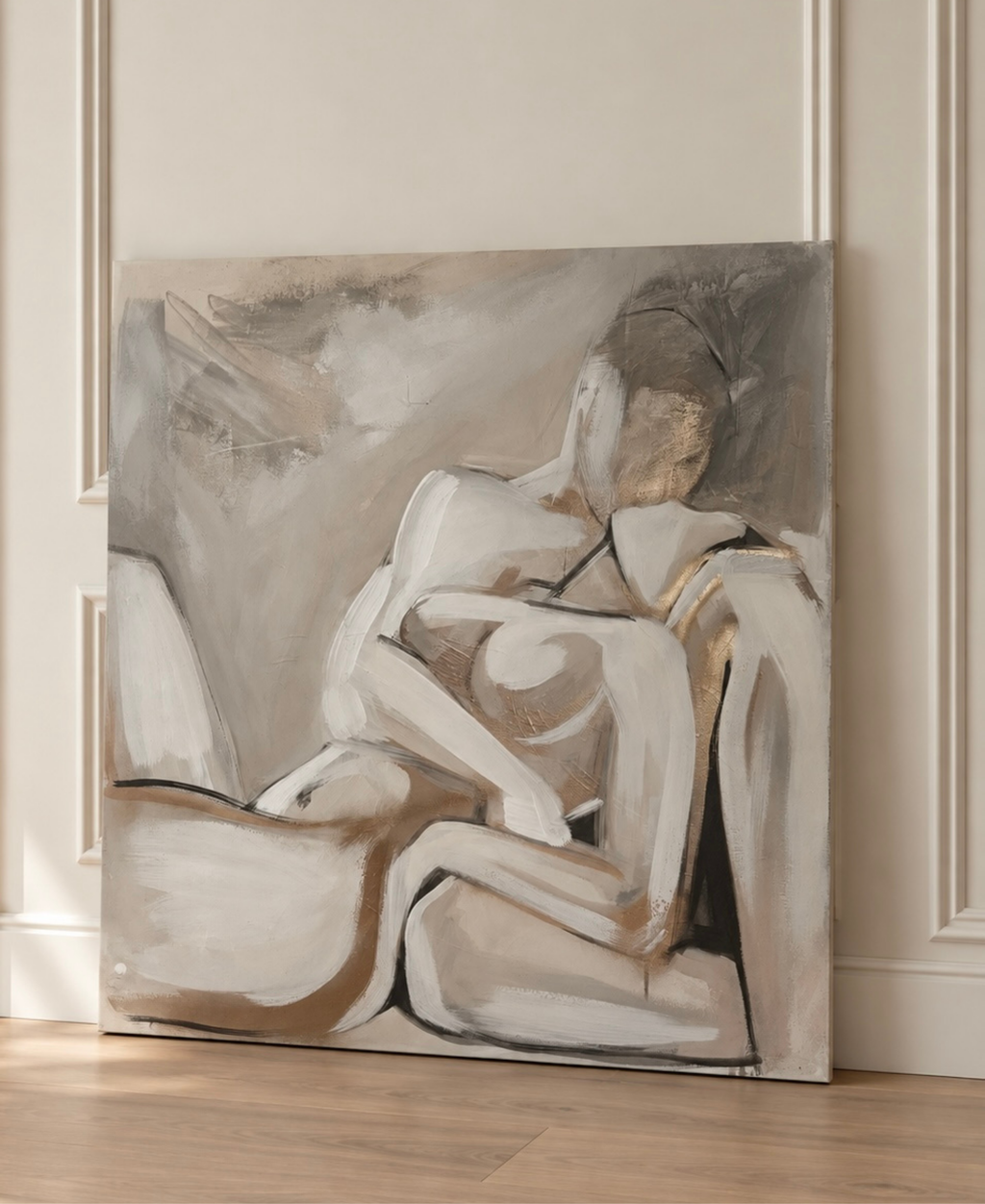 Neutral contemporary abstract large figurative painting. Modern romantic couple painting in beige, taupe, grey and white tones with gold.
Bespoke artwork
Commissioned artwork
Custom Artwork
Custom painting for home
Hand painted wall art
Large original paintings for living room
Large statement artwork
Bespoke abstract art
Bespoke art for interiors
Original paintings for living room
Original art for interiors
Custom artwork for interior designers
Luxury wall art for interiors
Artwork for interior Designers
