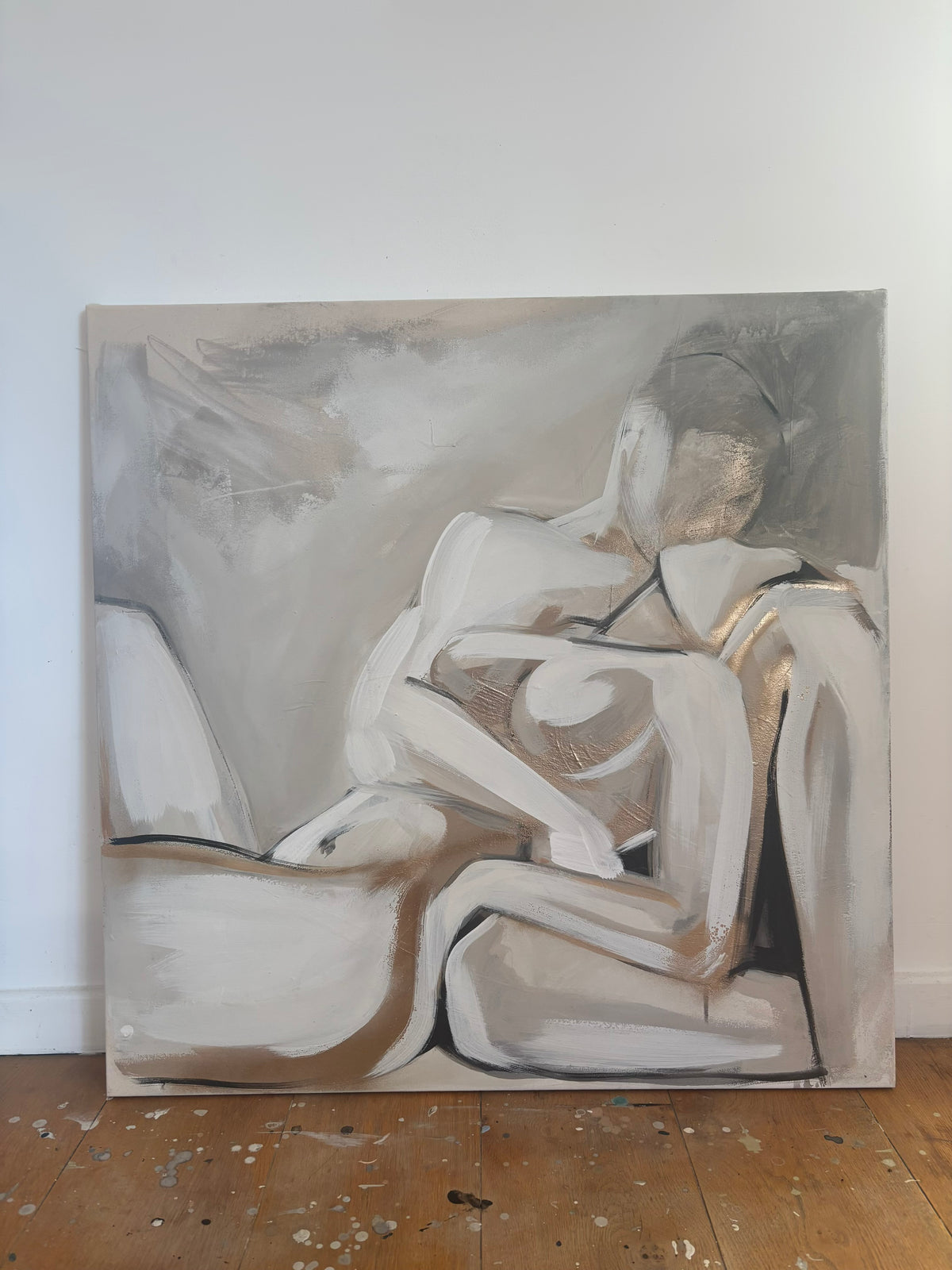 Abstract painting of a man and woman painted in neutral tones, white, grey, taupe and beige. on a wooden floor with a white wall background
Bespoke artwork
Commissioned artwork
Custom Artwork
Custom painting for home
Hand painted wall art
Large original paintings for living room
Large statement artwork
Bespoke abstract art
Bespoke art for interiors
Original paintings for living room
Original art for interiors
Custom artwork for interior designers
Luxury wall art for interiors
Artwork for interior Designers
